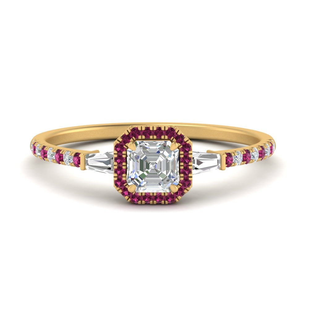 baguette-asscher-cut-halo-accented-pink-sapphire-engagement-ring-in-yellow-gold-FD10047ASRGSADRPI-NL-YG