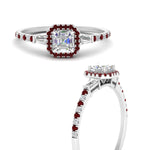 Load image into Gallery viewer, baguette-asscher-cut-halo-accented-ruby-engagement-ring-in-white-gold-FD10047ASRGRUDRANGLE3-NL-WG