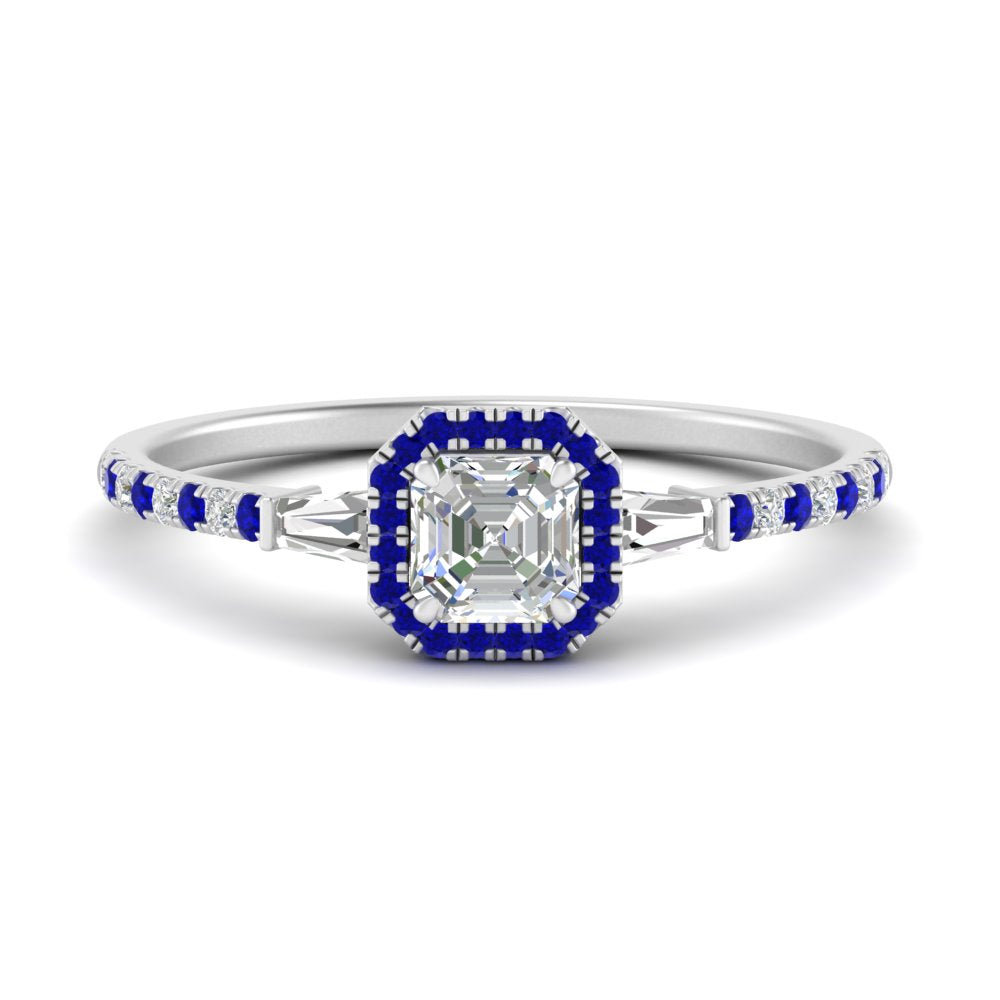 baguette-asscher-cut-halo-accented-sapphire-engagement-ring-in-white-gold-FD10047ASRGSABL-NL-WG