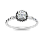 Load image into Gallery viewer, baguette-cushion-cut-halo-accented-black-diamond-engagement-ring-in-white-gold-FD10047CURGBLACKANGLE5-NL-WG