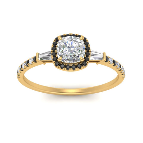 baguette-cushion-cut-halo-accented-black-diamond-engagement-ring-in-yellow-gold-FD10047CURGBLACKANGLE5-NL-YG