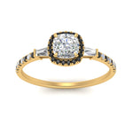 Load image into Gallery viewer, baguette-cushion-cut-halo-accented-black-diamond-engagement-ring-in-yellow-gold-FD10047CURGBLACKANGLE5-NL-YG_dfcc37bb-2341-4192-a3f1-e31203b240ba