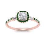Load image into Gallery viewer, baguette-cushion-cut-halo-accented-emerald-engagement-ring-in-rose-gold-FD10047CURGEMGRANGLE5-NL-RG_10210929-b3e6-45f7-bb57-ca9cdfbc11ca