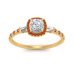 Load image into Gallery viewer, baguette-cushion-cut-halo-accented-orange-sapphire-engagement-ring-in-yellow-gold-FD10047CURGSAORANGLE5-NL-YG_9832e9a7-40a8-43ec-b1f8-0a7d6546b840