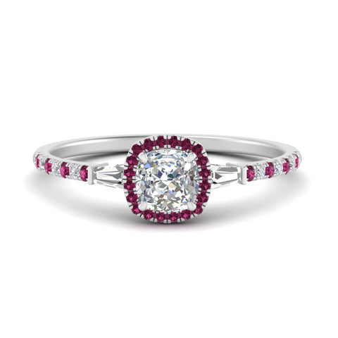 baguette-cushion-cut-halo-accented-pink-sapphire-engagement-ring-in-white-gold-FD10047CURGSADRPI-NL-WG