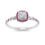 Load image into Gallery viewer, baguette-cushion-cut-halo-accented-pink-sapphire-engagement-ring-in-white-gold-FD10047CURGSADRPIANGLE5-NL-WG