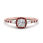 Load image into Gallery viewer, baguette-cushion-cut-halo-accented-ruby-engagement-ring-in-rose-gold-FD10047CURGRUDR-NL-RG