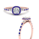 Load image into Gallery viewer, baguette-cushion-cut-halo-accented-sapphire-engagement-ring-in-rose-gold-FD10047CURGSABLANGLE3-NL-RG_bdd6a407-9acb-4b5e-a084-9287079bed63
