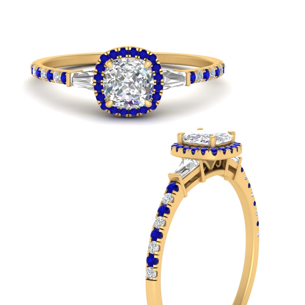 baguette-cushion-cut-halo-accented-sapphire-engagement-ring-in-yellow-gold-FD10047CURGSABLANGLE3-NL-YG