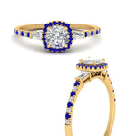 Load image into Gallery viewer, baguette-cushion-cut-halo-accented-sapphire-engagement-ring-in-yellow-gold-FD10047CURGSABLANGLE3-NL-YG_9ac40a59-9074-459d-aa40-1003f2149ad4