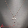 Load image into Gallery viewer, baguette-diamond-cross-pendant-rose-gold-FDPD10798-NL-RG-1