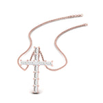 Load image into Gallery viewer, baguette-diamond-cross-pendant-rose-gold-FDPD10798-NL-RG
