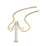 Load image into Gallery viewer, baguette-diamond-cross-pendant-yellow-gold-FDPD10798-NL-YG
