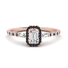 Load image into Gallery viewer, baguette-emerald-cut-halo-accented-black-diamond-engagement-ring-in-rose-gold-FD10047EMRGBLACK-NL-RG