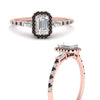 Load image into Gallery viewer, baguette-emerald-cut-halo-accented-black-diamond-engagement-ring-in-rose-gold-FD10047EMRGBLACKANGLE3-NL-RG