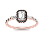 Load image into Gallery viewer, baguette-emerald-cut-halo-accented-black-diamond-engagement-ring-in-rose-gold-FD10047EMRGBLACKANGLE5-NL-RG