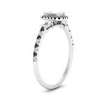 Load image into Gallery viewer, baguette-emerald-cut-halo-accented-black-diamond-engagement-ring-in-white-gold-FD10047EMRGBLACKANGLE2-NL-WG