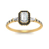 Load image into Gallery viewer, baguette-emerald-cut-halo-accented-black-diamond-engagement-ring-in-yellow-gold-FD10047EMRGBLACKANGLE5-NL-YG