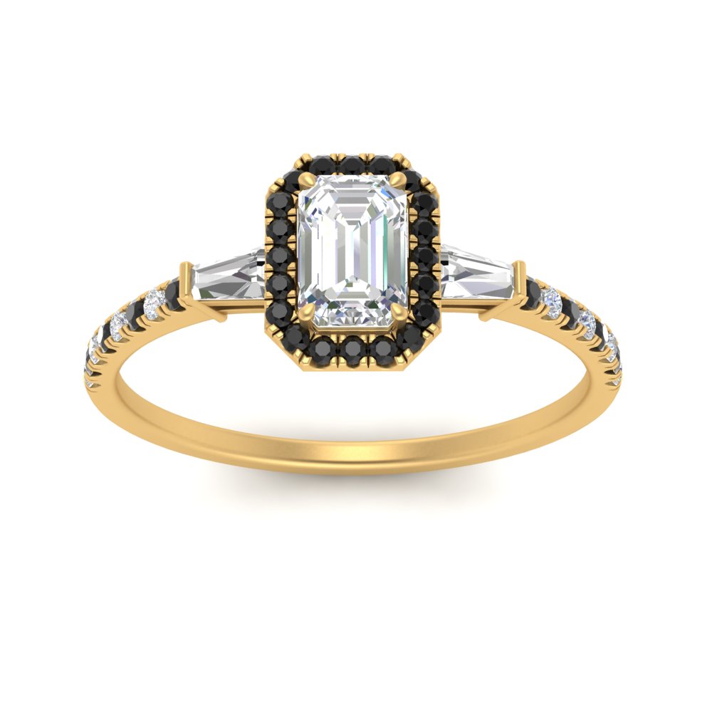 baguette-emerald-cut-halo-accented-black-diamond-engagement-ring-in-yellow-gold-FD10047EMRGBLACKANGLE5-NL-YG