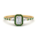 Load image into Gallery viewer, baguette-emerald-cut-halo-accented-emerald-engagement-ring-in-yellow-gold-FD10047EMRGEMGR-NL-YG