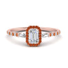 Load image into Gallery viewer, baguette-emerald-cut-halo-accented-orange-sapphire-engagement-ring-in-rose-gold-FD10047EMRGSAOR-NL-RG