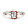 Load image into Gallery viewer, baguette-emerald-cut-halo-accented-orange-sapphire-engagement-ring-in-white-gold-FD10047EMRGSAOR-NL-WG