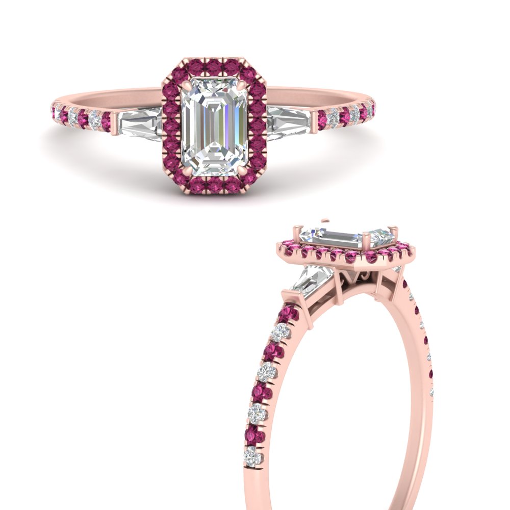 baguette-emerald-cut-halo-accented-pink-sapphire-engagement-ring-in-rose-gold-FD10047EMRGSADRPIANGLE3-NL-RG