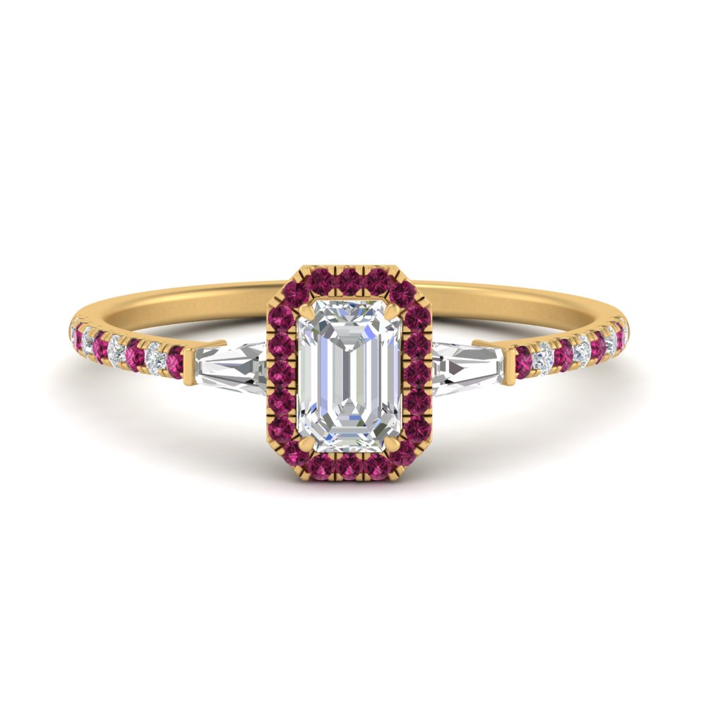 baguette-emerald-cut-halo-accented-pink-sapphire-engagement-ring-in-yellow-gold-FD10047EMRGSADRPI-NL-YG