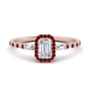 Load image into Gallery viewer, baguette-emerald-cut-halo-accented-ruby-engagement-ring-in-rose-gold-FD10047EMRGRUDR-NL-RG