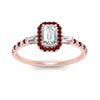 Load image into Gallery viewer, baguette-emerald-cut-halo-accented-ruby-engagement-ring-in-rose-gold-FD10047EMRGRUDRANGLE5-NL-RG