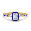 Load image into Gallery viewer, baguette-emerald-cut-halo-accented-sapphire-engagement-ring-in-yellow-gold-FD10047EMRGSABL-NL-YG