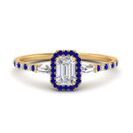 Load image into Gallery viewer, baguette-emerald-cut-halo-accented-sapphire-engagement-ring-in-yellow-gold-FD10047EMRGSABL-NL-YG