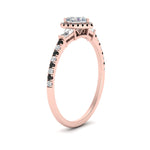 Load image into Gallery viewer, baguette-heart-shaped-halo-accented-black-diamond-engagement-ring-in-rose-gold-FD10047HTRGBLACKANGLE2-NL-RG