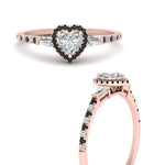 Load image into Gallery viewer, baguette-heart-shaped-halo-accented-black-diamond-engagement-ring-in-rose-gold-FD10047HTRGBLACKANGLE3-NL-RG