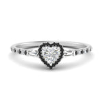 Load image into Gallery viewer, baguette-heart-shaped-halo-accented-black-diamond-engagement-ring-in-white-gold-FD10047HTRGBLACK-NL-WG