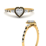 Load image into Gallery viewer, baguette-heart-shaped-halo-accented-black-diamond-engagement-ring-in-yellow-gold-FD10047HTRGBLACKANGLE3-NL-YG