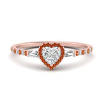 Load image into Gallery viewer, baguette-heart-shaped-halo-accented-orange-sapphire-engagement-ring-in-rose-gold-FD10047HTRGSAOR-NL-RG