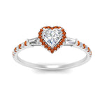 Load image into Gallery viewer, baguette-heart-shaped-halo-accented-orange-sapphire-engagement-ring-in-white-gold-FD10047HTRGSAORANGLE5-NL-WG
