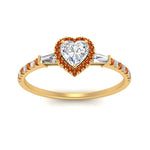 Load image into Gallery viewer, baguette-heart-shaped-halo-accented-orange-sapphire-engagement-ring-in-yellow-gold-FD10047HTRGSAORANGLE5-NL-YG