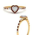 Load image into Gallery viewer, baguette-heart-shaped-halo-accented-ruby-engagement-ring-in-yellow-gold-FD10047HTRGRUDRANGLE3-NL-YG