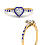 Load image into Gallery viewer, baguette-heart-shaped-halo-accented-sapphire-engagement-ring-in-yellow-gold-FD10047HTRGSABLANGLE3-NL-YG
