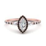 Load image into Gallery viewer, baguette-marquise-cut-halo-accented-black-diamond-engagement-ring-in-rose-gold-FD10047MQRGBLACK-NL-RG_ffcd1391-b32d-4ad3-8616-6106ccfc5e7d
