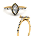 Load image into Gallery viewer, baguette-marquise-cut-halo-accented-black-diamond-engagement-ring-in-yellow-gold-FD10047MQRGBLACKANGLE3-NL-YG_d135dd13-eb2d-4193-9d15-03eb365624c1