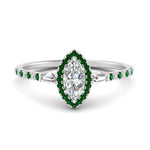 Load image into Gallery viewer, baguette-marquise-cut-halo-accented-emerald-engagement-ring-in-white-gold-FD10047MQRGEMGR-NL-WG_629744c6-c103-4e51-8b81-cc6267fdab5d