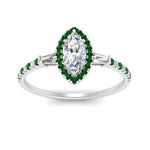 Load image into Gallery viewer, baguette-marquise-cut-halo-accented-emerald-engagement-ring-in-white-gold-FD10047MQRGEMGRANGLE5-NL-WG
