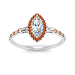 Load image into Gallery viewer, baguette-marquise-cut-halo-accented-orange-sapphire-engagement-ring-in-white-gold-FD10047MQRGSAORANGLE5-NL-WG