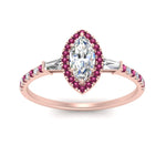 Load image into Gallery viewer, baguette-marquise-cut-halo-accented-pink-sapphire-engagement-ring-in-rose-gold-FD10047MQRGSADRPIANGLE5-NL-RG
