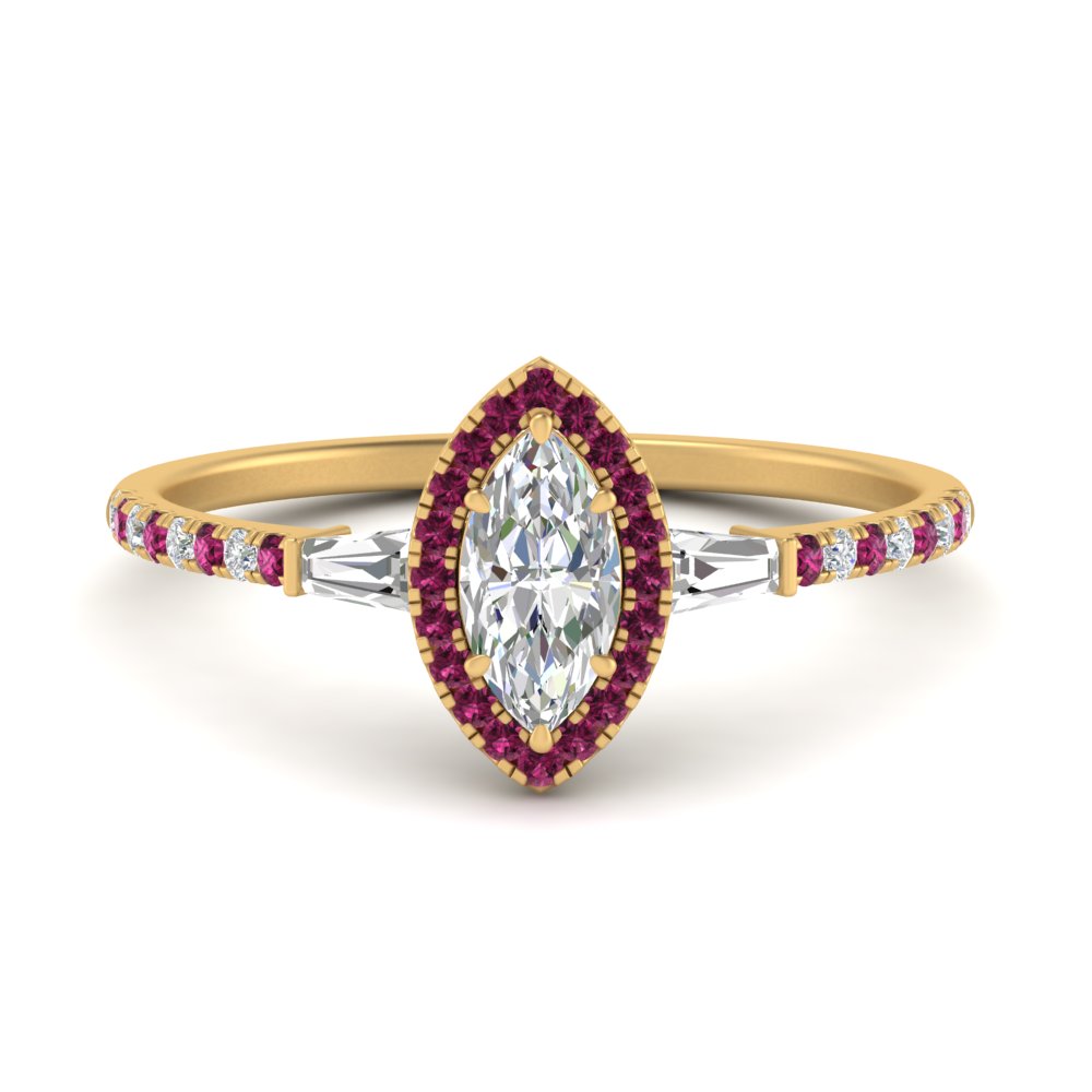 baguette-marquise-cut-halo-accented-pink-sapphire-engagement-ring-in-yellow-gold-FD10047MQRGSADRPI-NL-YG