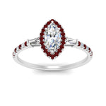 Load image into Gallery viewer, baguette-marquise-cut-halo-accented-ruby-engagement-ring-in-white-gold-FD10047MQRGRUDRANGLE5-NL-WG