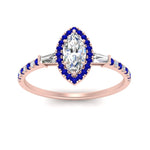 Load image into Gallery viewer, baguette-marquise-cut-halo-accented-sapphire-engagement-ring-in-rose-gold-FD10047MQRGSABLANGLE5-NL-RG